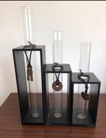 Vasen Set 3-teilig - Holz / Glas mit asiat. Anhängern Schleswig-Holstein - Kiel Vorschau