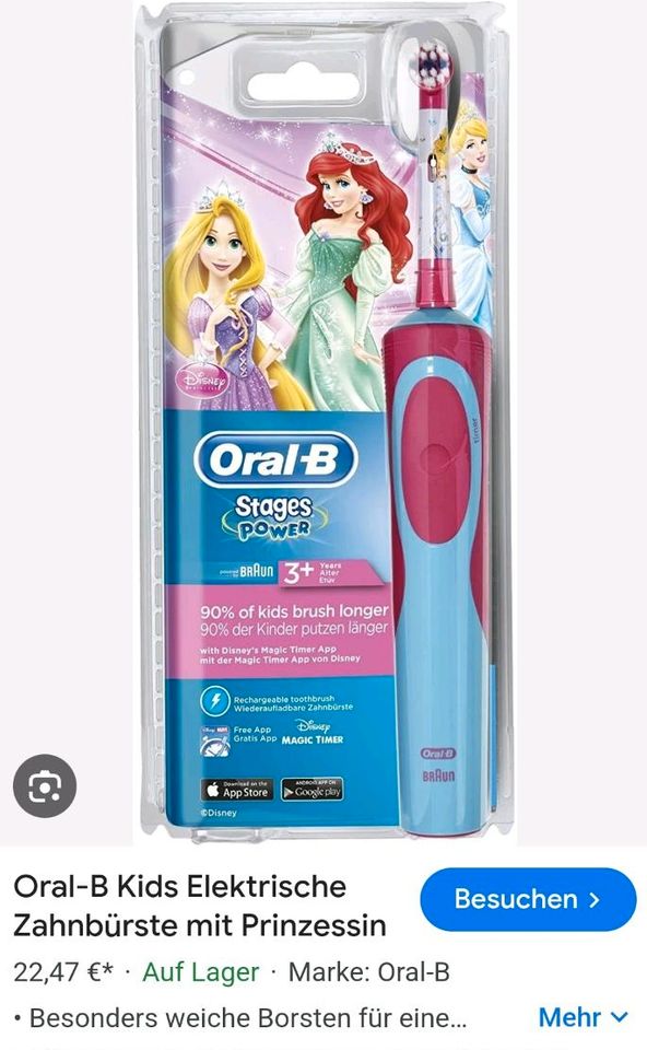 Oral-B braun elektrische Zahnbürste Kinder Disney Prinzessin in Kreuzau