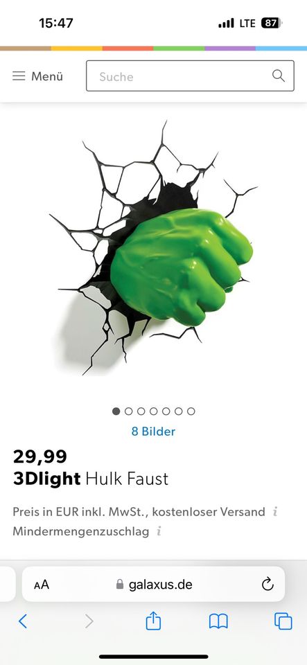 Wandlampe Hulk in Nauheim