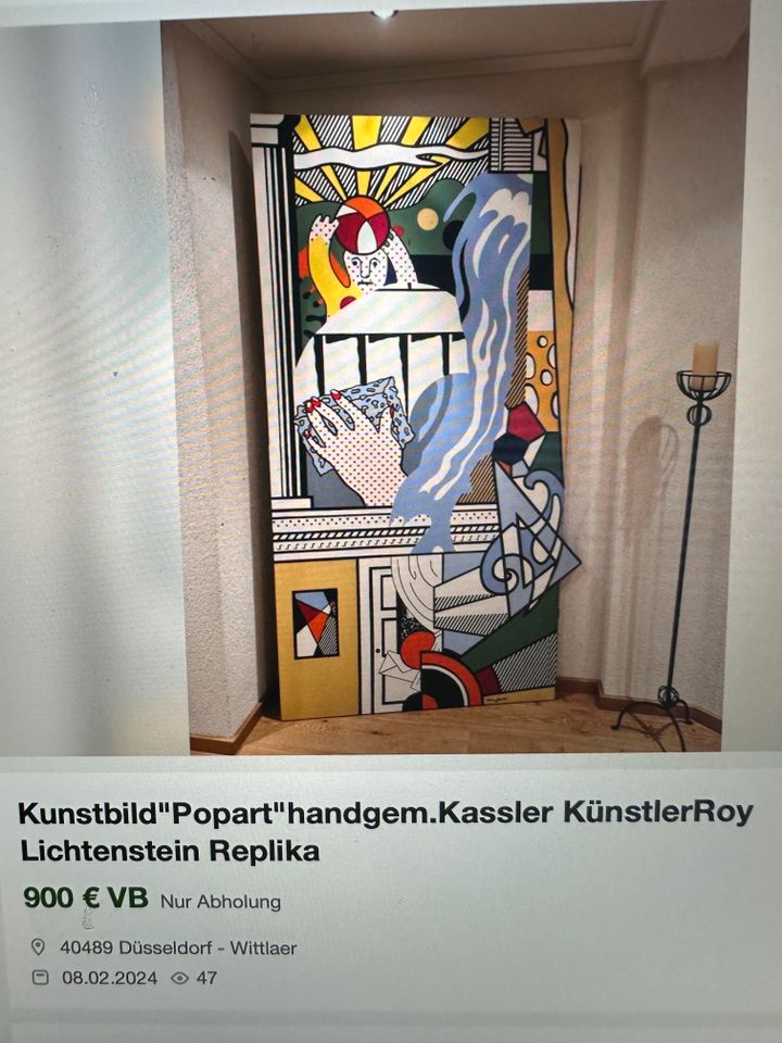 Bild in Acryl -Popart Replikat von Roy Lichtenstein für Kenner in Kassel