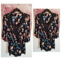 H&M Blumen Jumpsuit Overall Kleid Einteiler M 38 schwarz blau Baden-Württemberg - Oberkirch Vorschau