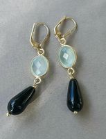 Ohrringe Aqua Chalcedon Onyx Brisur 925 si gold Tropfen türkis Hessen - Oberursel (Taunus) Vorschau