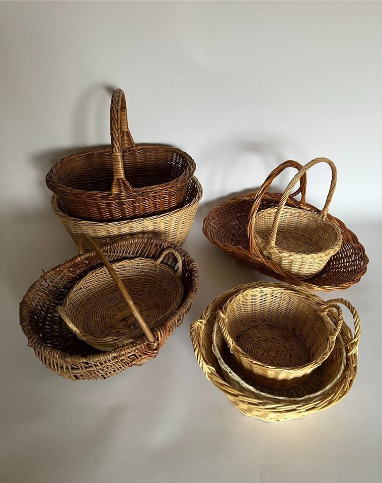 9x Weidenkorb Vintage Deko Rattan Korb Geschenkkorb braun 1A in Möckmühl