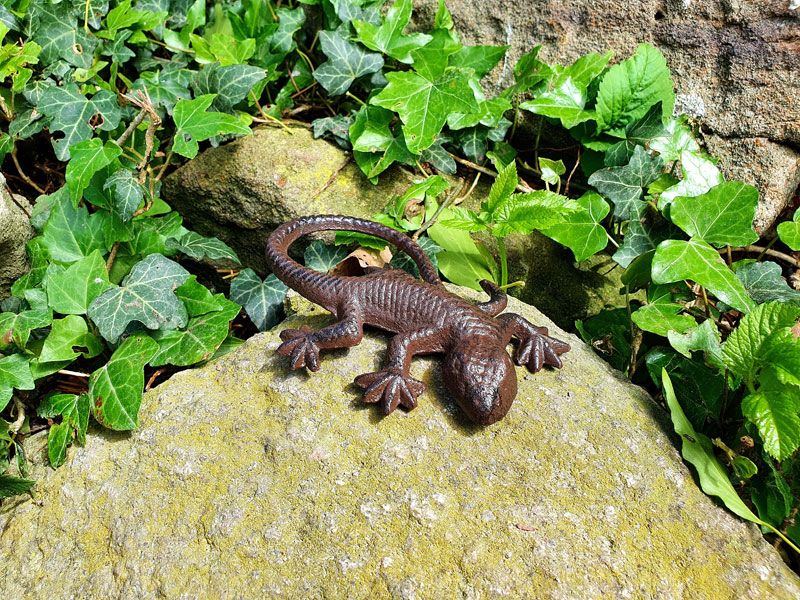Garten-DekoFigur Gecko Eidechse Salamander Gusseisen *NEU/VERSAND in Emden