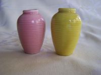 2 x VASE - mini Väschen - Keramik 5 cm gelb und rosa - Veilchen Baden-Württemberg - Neulußheim Vorschau