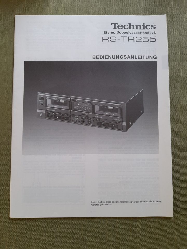 Technics RS-TR255 Tapedeck Original Bedienungsanleitung in Monheim am Rhein