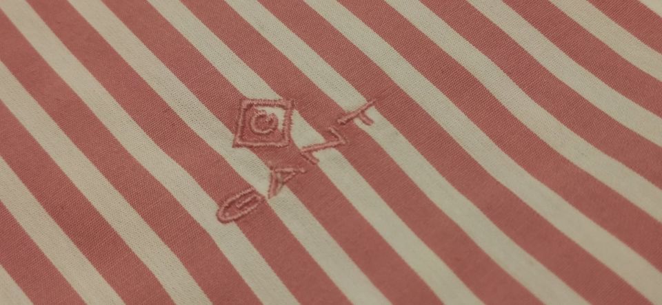 Damen-Bluse, GANT, rosa/rot-weiß gestreift, Größe 38 in Kirchlengern