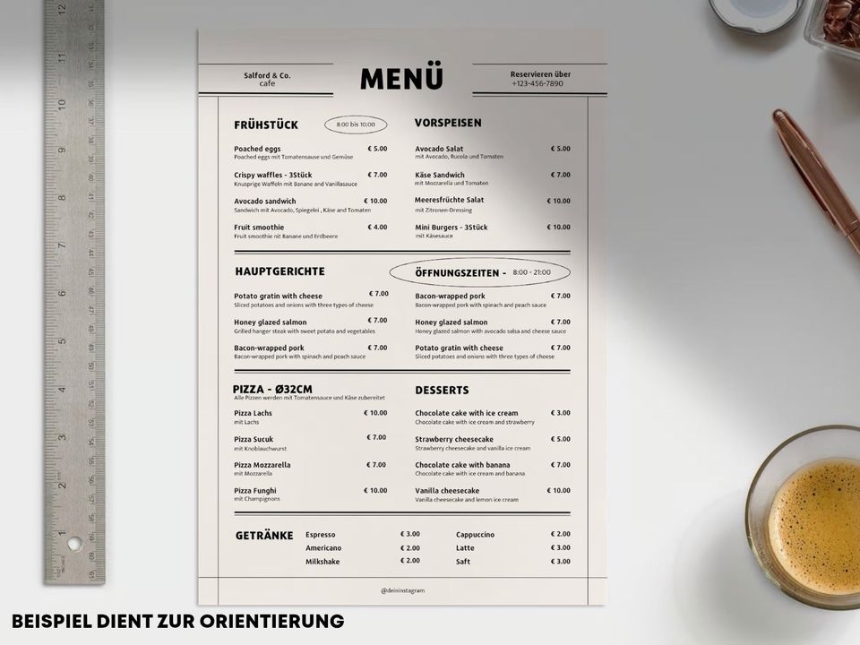 Menükarten/Speisekarten Grafik Design ab 75€ in Brügge Holst