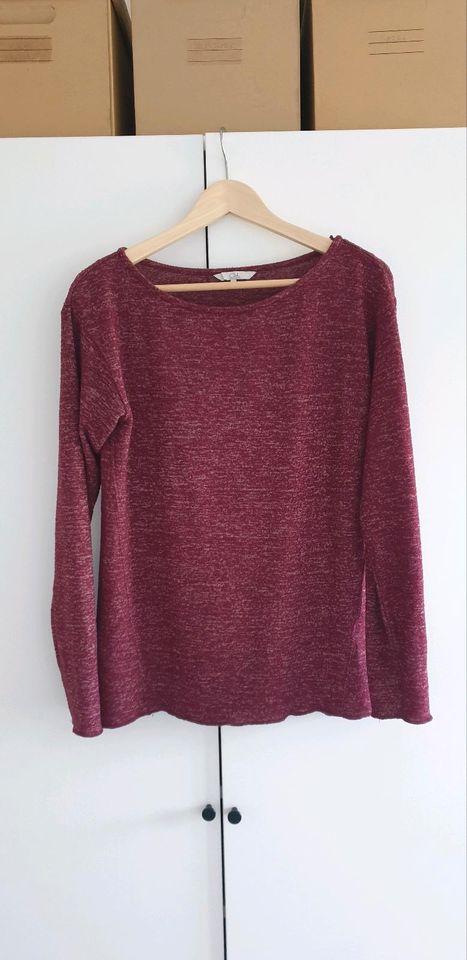 Langarmshirt dünner Pullover rot bordeaux in Schneverdingen