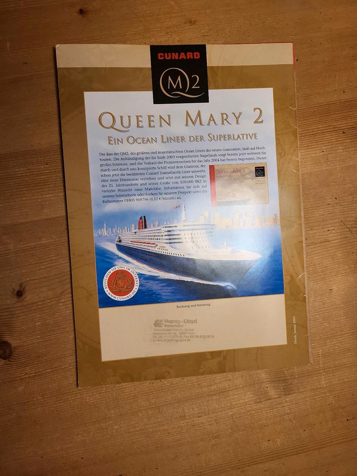 Queen Mary 2, Prospekt/Katalog der Premierenreisen 2004 in Brühl