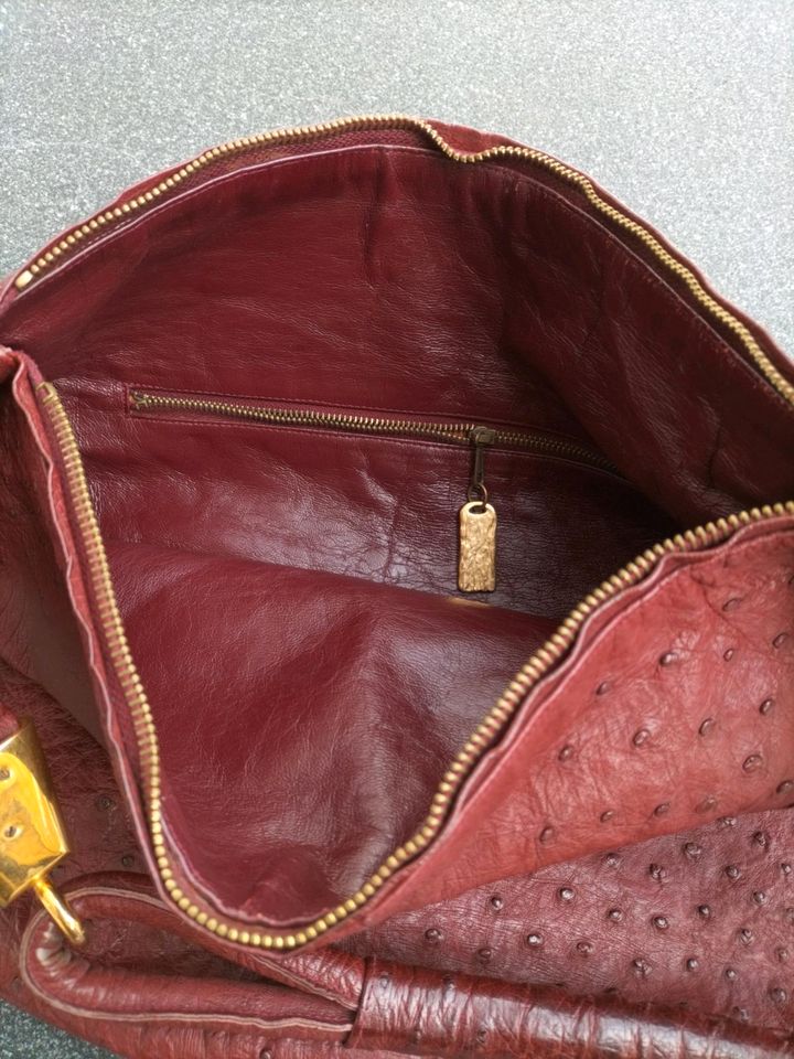 Handtasche bordeaux Echtleder in Emsdetten