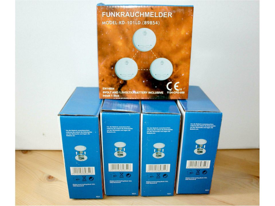 5 Funk-Rauch-/Feuermelder – inkl. aller Batterien- koppelbar- Neu in Kassel
