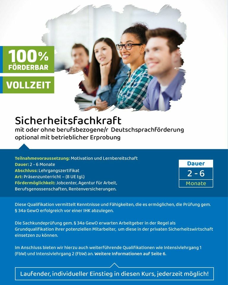 Sicherheitsfachkraft mit /ohne berufsbez. Deutschsprachförderung in Köln