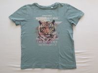 T-Shirt Blau/Grün Tiger Motiv Gr. 134-140 Stuttgart - Degerloch Vorschau