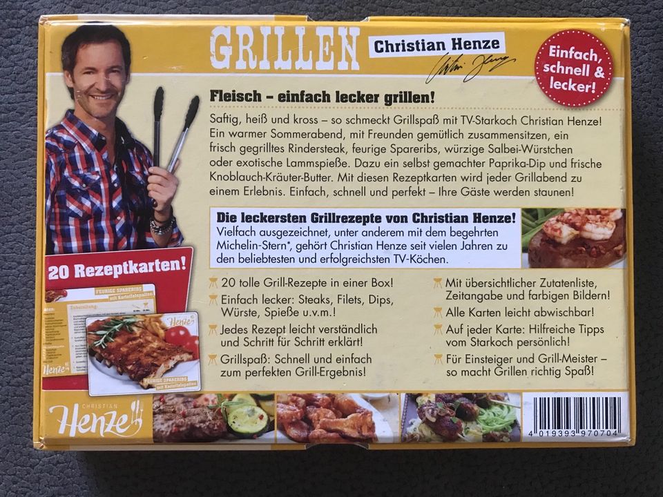 Christian Henze Grillen Fleisch 20 Rezeptkarten in Elxleben an der Gera