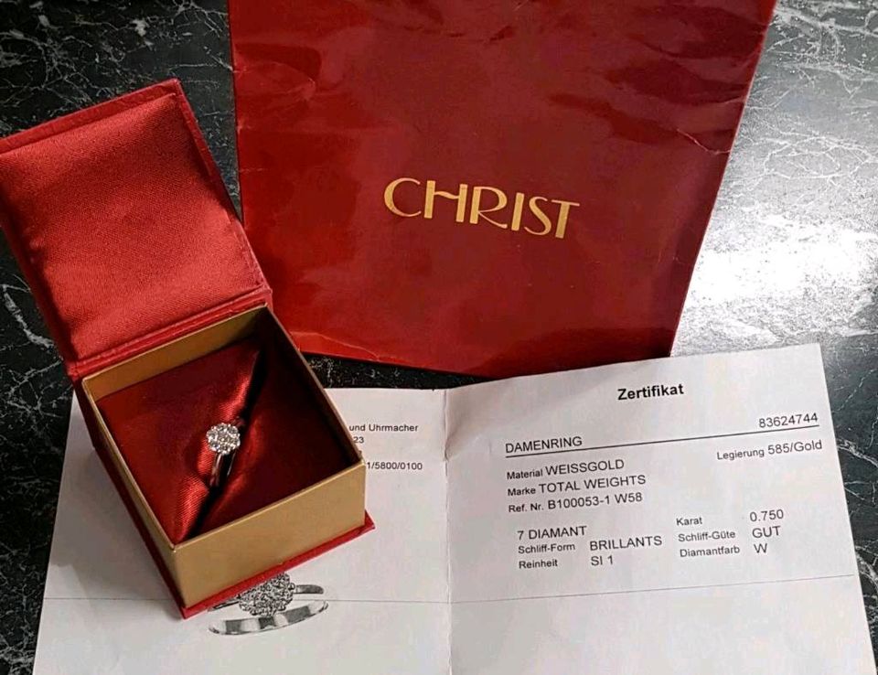 Christ 0,75 NP2500 Diamant Verlobung Antrag Ring 585 Gold in Kritzmow