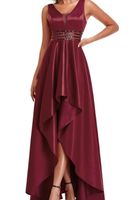 Ballkleid Abendkleid 36 S rot Bordeaux cut out Vokuhila Strass Niedersachsen - Liebenburg Vorschau