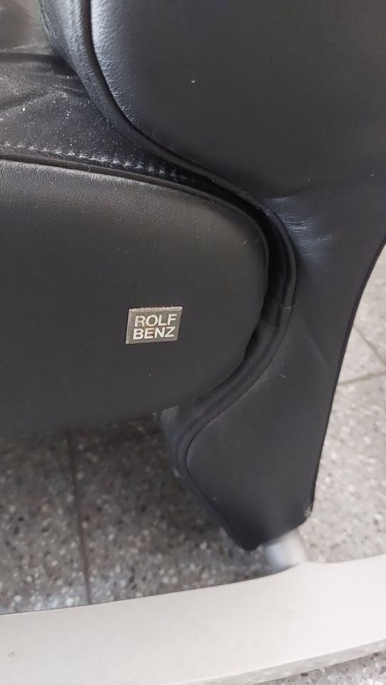 Rolf Benz Sessel Modell 3100 Leder schwarz Liegefunktion Relax in Ravensburg