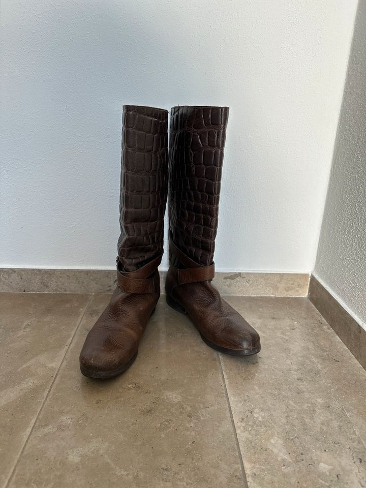 Liebeskind Berlin Stiefel Gr. 38 braun Krokodil in Neuhausen