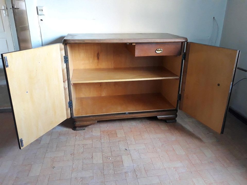 Wohnzimmerschrank, Set aus Vitrine&Kommode, antik, massiv, retro in Gera