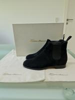 Stiefeletten aus feinstem Wildleder von Santoni in schwarz Gr.35 Hessen - Greifenstein Vorschau