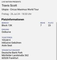 Travis Scott Utopia 26.07. Frankfurt Hessen - Kassel Vorschau