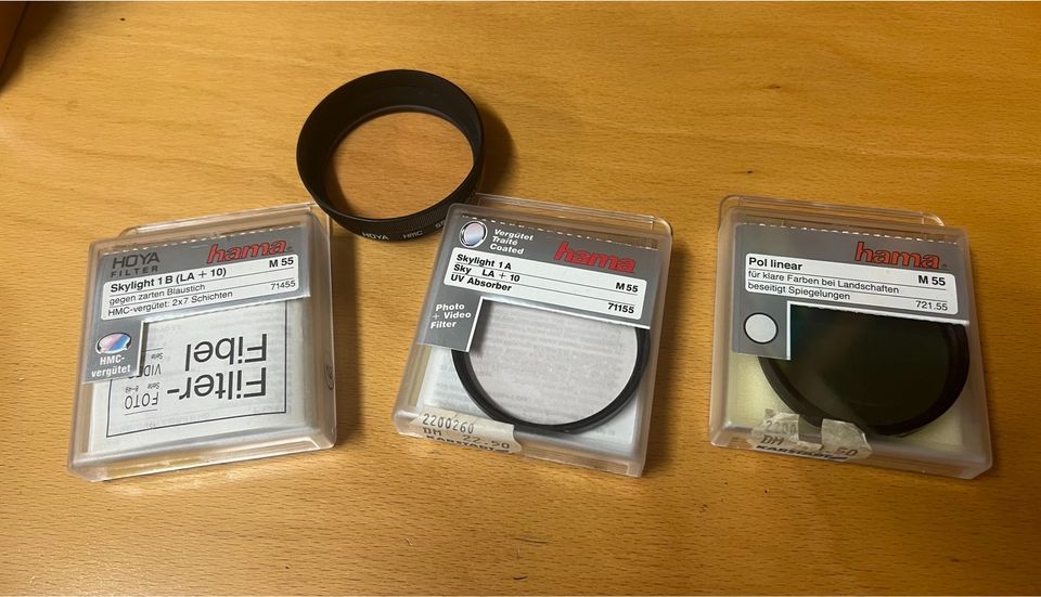 3x Fotofilter Hama M 55 Skylight 1 A , 1 B und linearer Polfilter in Hiltrup