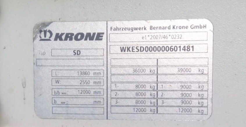 Krone Auflieger Sattelzug LKW Anhänger 2014 Luft Edscha BPW in Soest