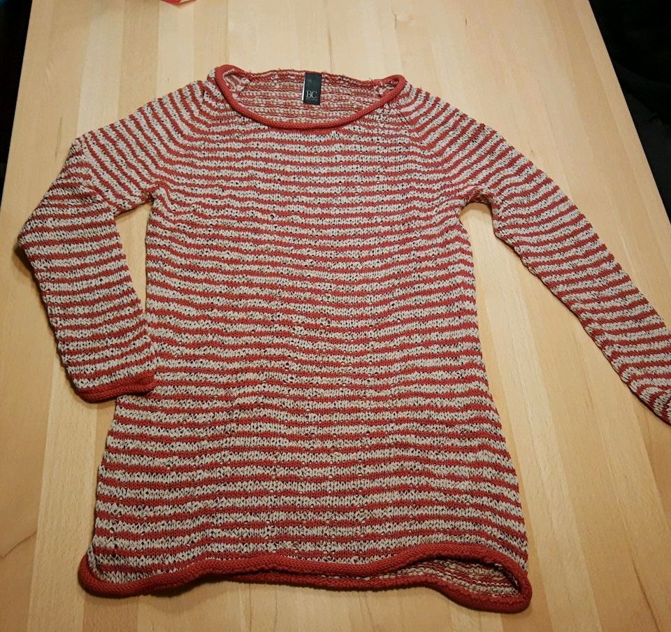 Pullover Damen Gr. 38 B.C. rot/beige in Anger
