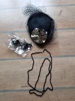 Fasching Haube / Hut für die Dame - schwarz - mit Kette+ Ohrringe Sachsen-Anhalt - Sangerhausen Vorschau