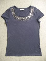 Yessica C&A T-Shirt dunkelblau Gr. 36 silberne Perlen Pailletten Wandsbek - Hamburg Bramfeld Vorschau