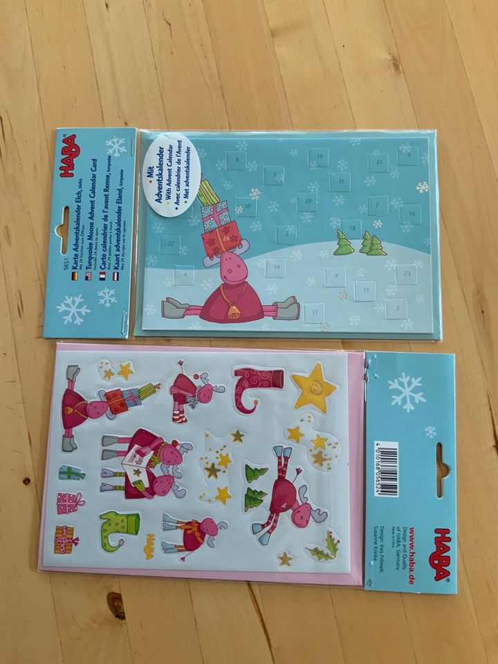 HABA, Adventskalender Karte Elch, Stickerkarte Elch , OVP in Weißenohe