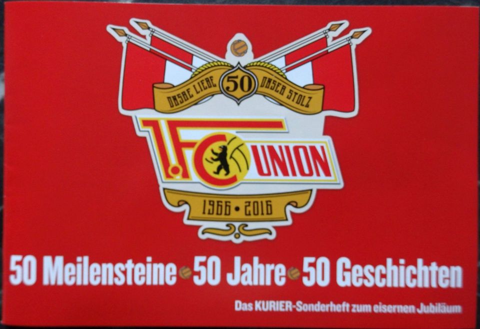 1. FC Union Stadionheft und Union-Informationen aus dem Jahr 2021 in Berlin