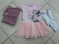 Set Minnie Maus Kleid, Strickjacke Strumpfhose rosa Gr. 116 Niedersachsen - Rastdorf Vorschau