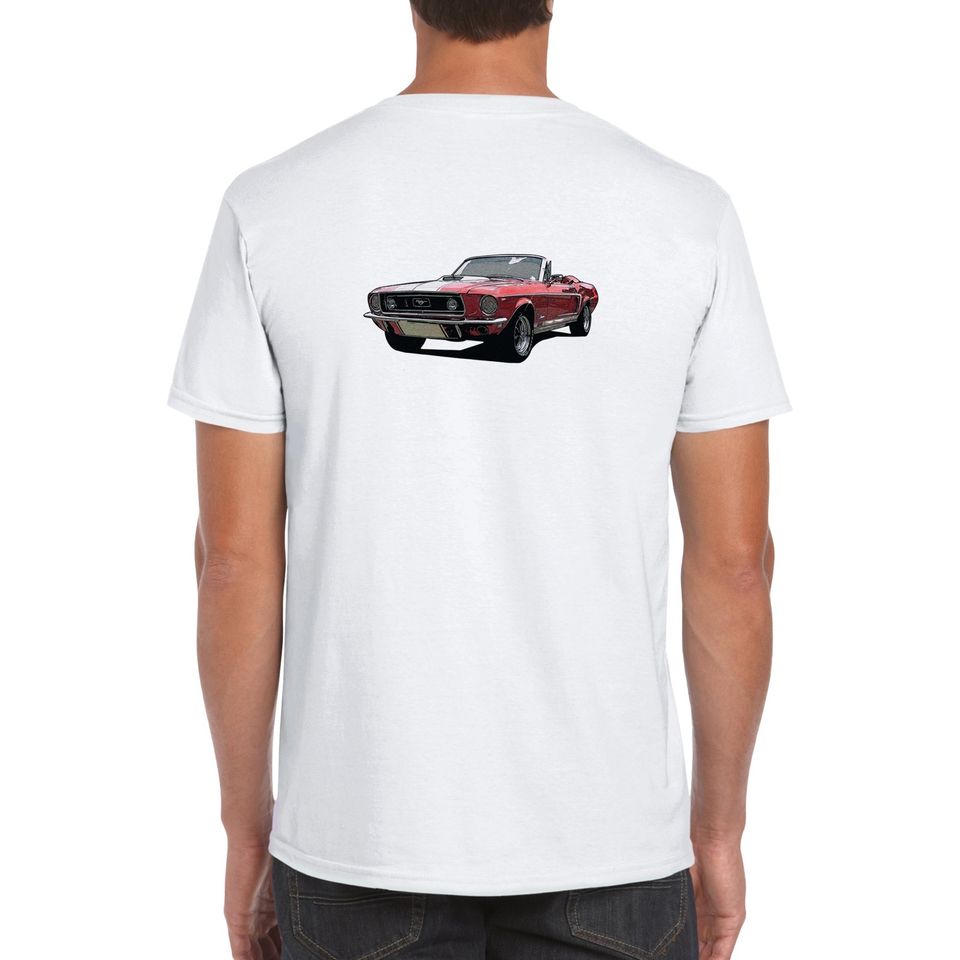 Ford Mustang V8 US Cars hochwertiges T-Shirt beidseitig bedruckt in Olching