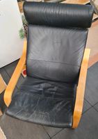 2 Stück Ikea Poeng Ledersessel schwarz + 1x Fußbank Leder schwarz Hessen - Söhrewald Vorschau