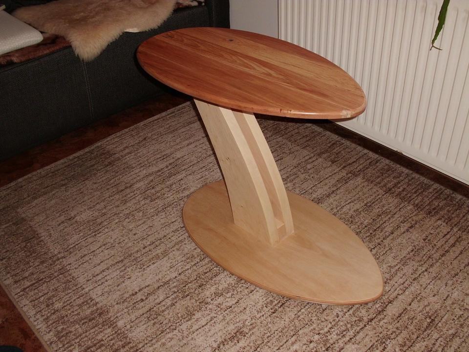 Beistelltisch Couchtisch aus Holz Tisch Oval Wohnzimmertisch in Wachstedt
