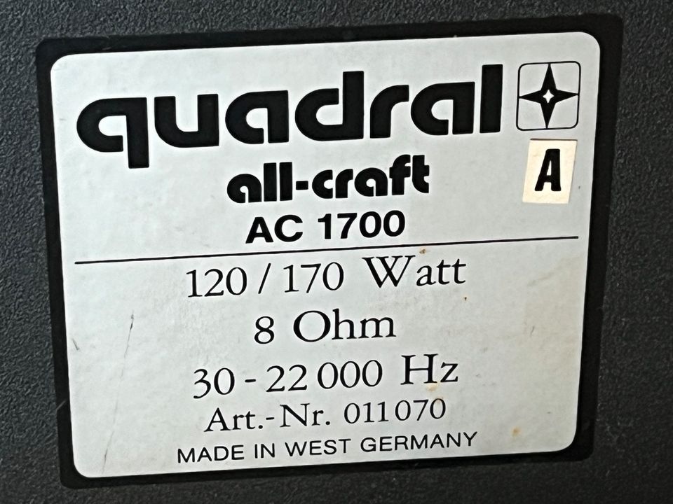 Quadral AC-1700 in Nürnberg (Mittelfr)