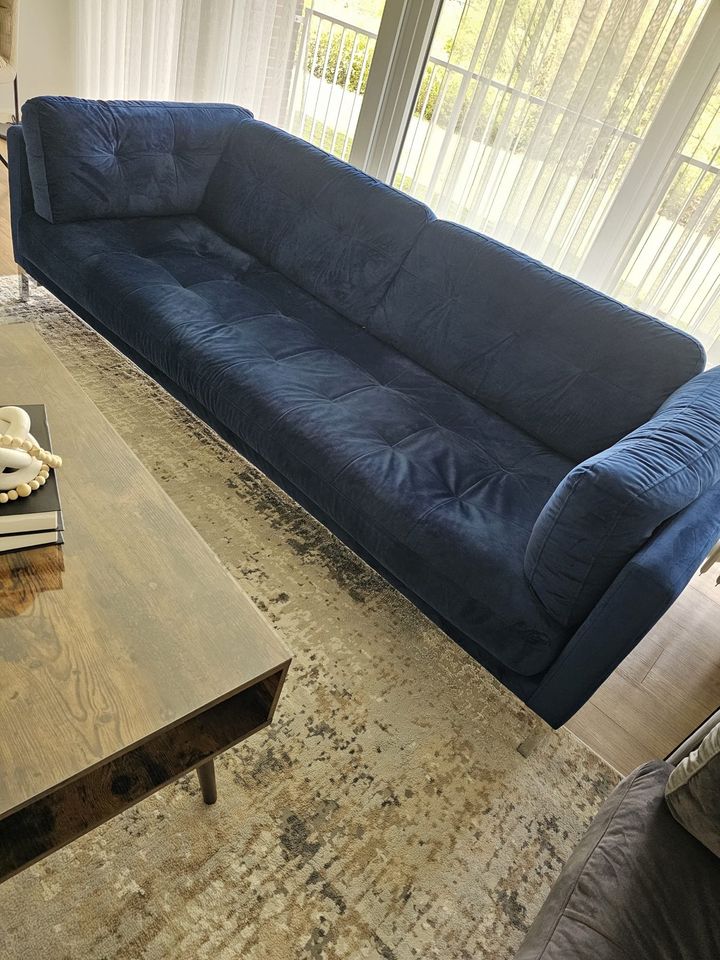 SitzGarnitur Sofa set 2x 3 er und 1x Sessel grau/blau in Norderstedt