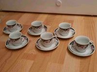 6 Stück  Expresso -Mokkatassen mit Untertasse schön Blumenmotiv Brandenburg - Pritzwalk Vorschau