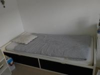 Ikea Bett weiß mit schwarzen Bettkästen Hessen - Kassel Vorschau