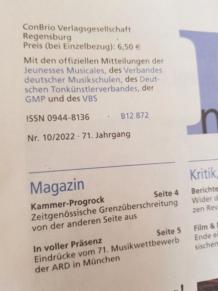 NMZ Fachzeitschrift Zeitung NEUE MUSIKZEITUNG Fachzeitung Musik in Bötzingen