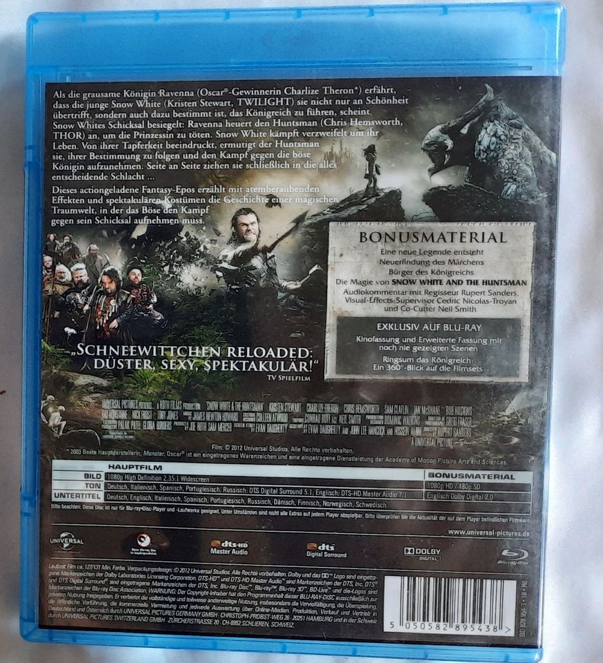 SNOW WHITE AND THE HUNTSMAN - BLU-RAY BLURAY BLUERAY in Schöningen