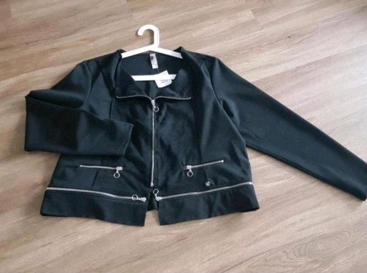 Tredy Blazer Jacke schwarz Suede (wie Wildleder) Gr.44 Neu in Wiesbaden