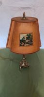 Messing-Lampe mit Lederschirm und Motiven Hessen - Neustadt Vorschau