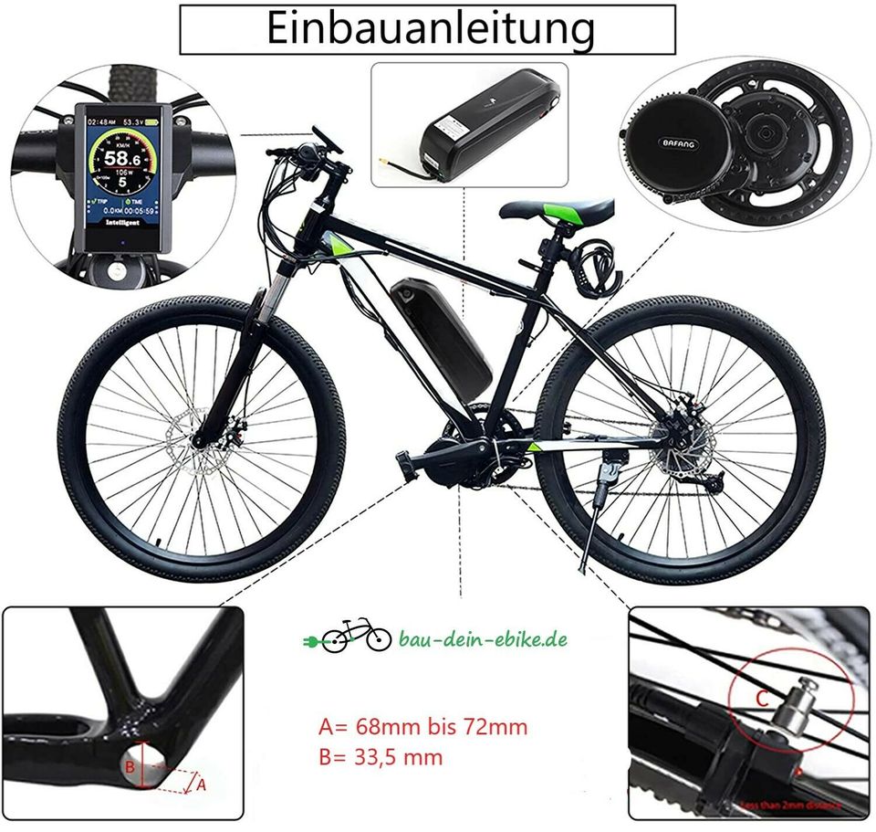 BAFANG 36V/500W-100Nm, Display mit Bluetooth e-Bike Akku 700Wh in Soest