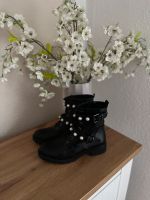 ❤ Schicke Biker Boots Gr.37 Stiefeletten schwarz Perlen Blogger ❤ Niedersachsen - Oldenburg Vorschau