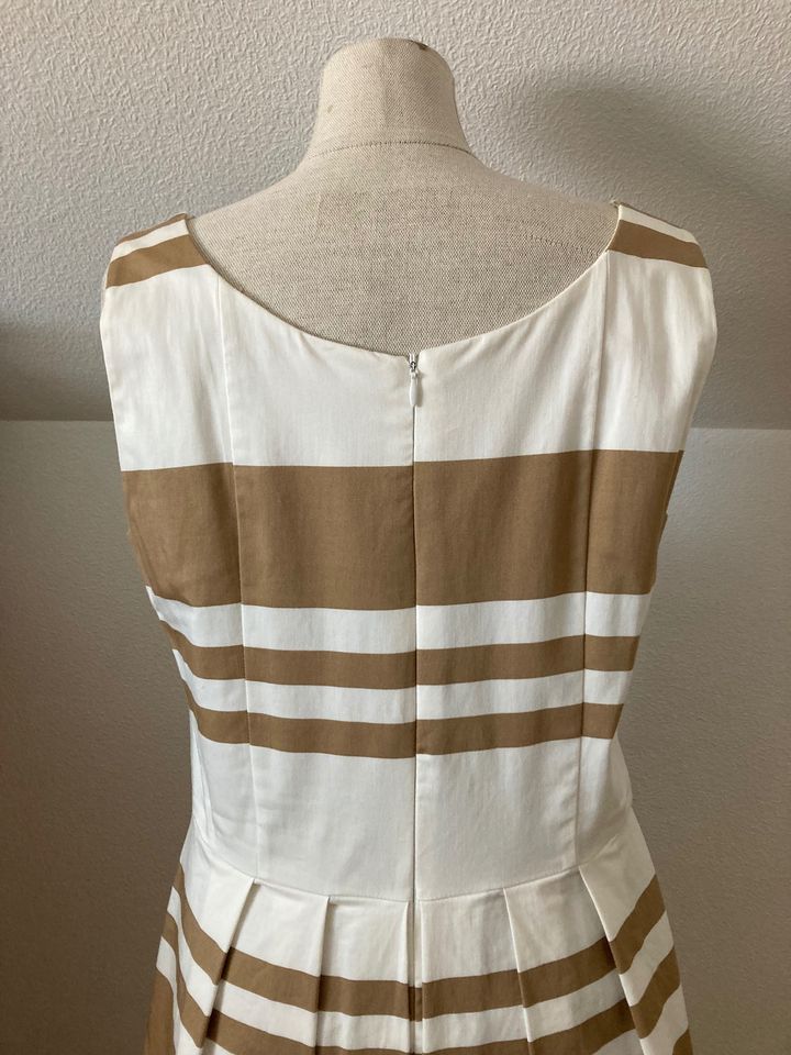 Ashley Brooke Baumwolle Kleid A-Linie Weiß beige Gr. 40 in Moers