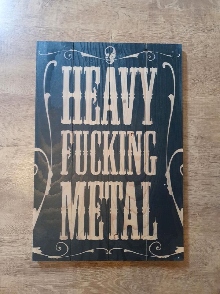 Heavy Metal, Rock Deko, Dekoration Holzschild Schild