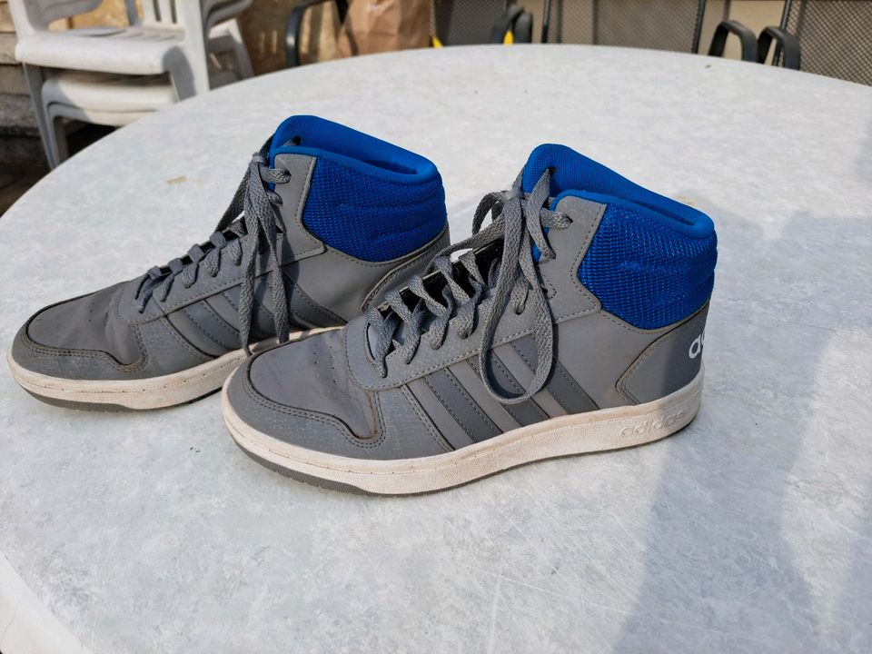 Adidas Gr.38 Sneakers knöchelhoch neuwertig blau-grau in Longuich